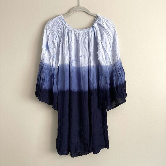 Seven Islands Elastic Off The Shoulder Long Sleeve Flare Arm Elastic Waist Dress - Picture 6 of 7